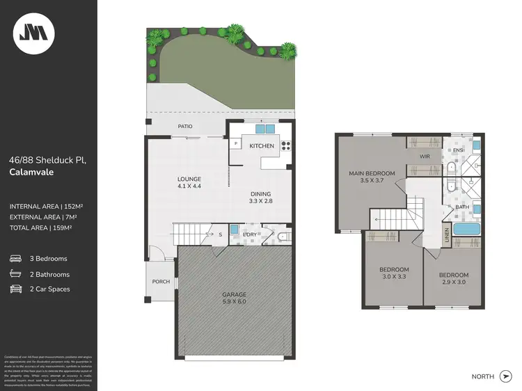 Floorplan of Homely townhouse listing, 46/88 Shelduck Place, Calamvale QLD 4116