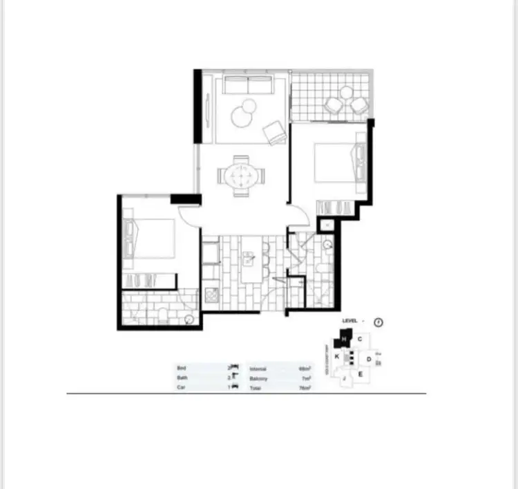 Floorplan of Homely unit listing, 2902/2663 Gold Coast Highway, Broadbeach QLD 4218