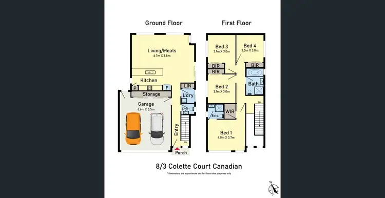 Floorplan of Homely townhouse listing, 8/3 Colette Court, Canadian VIC 3350