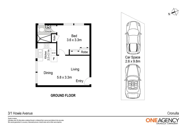 Floorplan of Homely apartment listing, 3/1 Howie Avenue, Cronulla NSW 2230