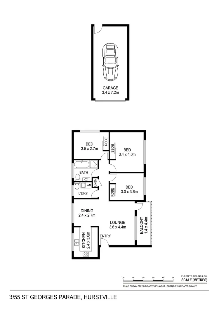 Floorplan of Homely apartment listing, 3/55 St Georges Parade, Hurstville NSW 2220