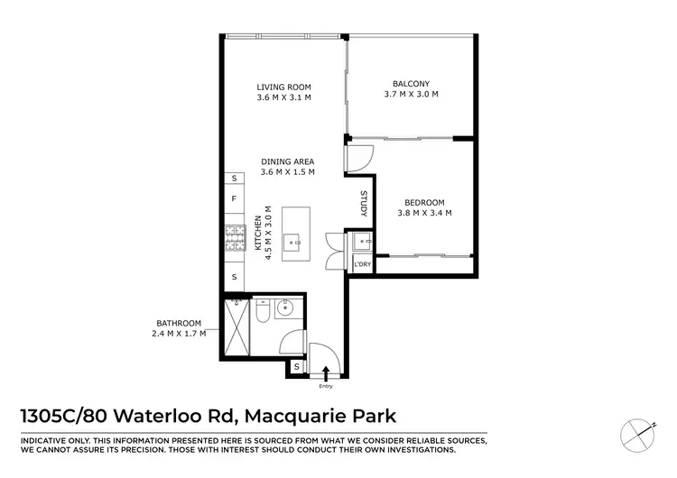 Floorplan of Homely apartment listing, 1305C/80 Waterloo Road, Macquarie Park NSW 2113