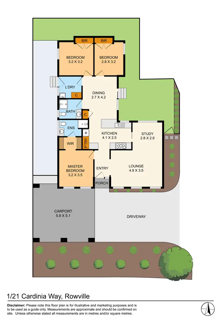 Floorplan of Homely unit listing, 1/21 Cardinia Way, Rowville VIC 3178