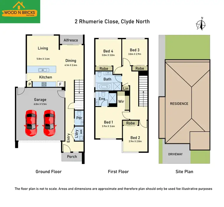 Floorplan of Homely townhouse listing, 2 Rhumerie Close, Clyde North VIC 3978