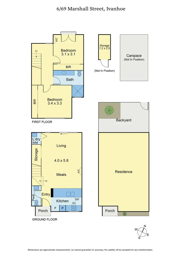 Floorplan of Homely townhouse listing, 6/69 Marshall Street, Ivanhoe VIC 3079
