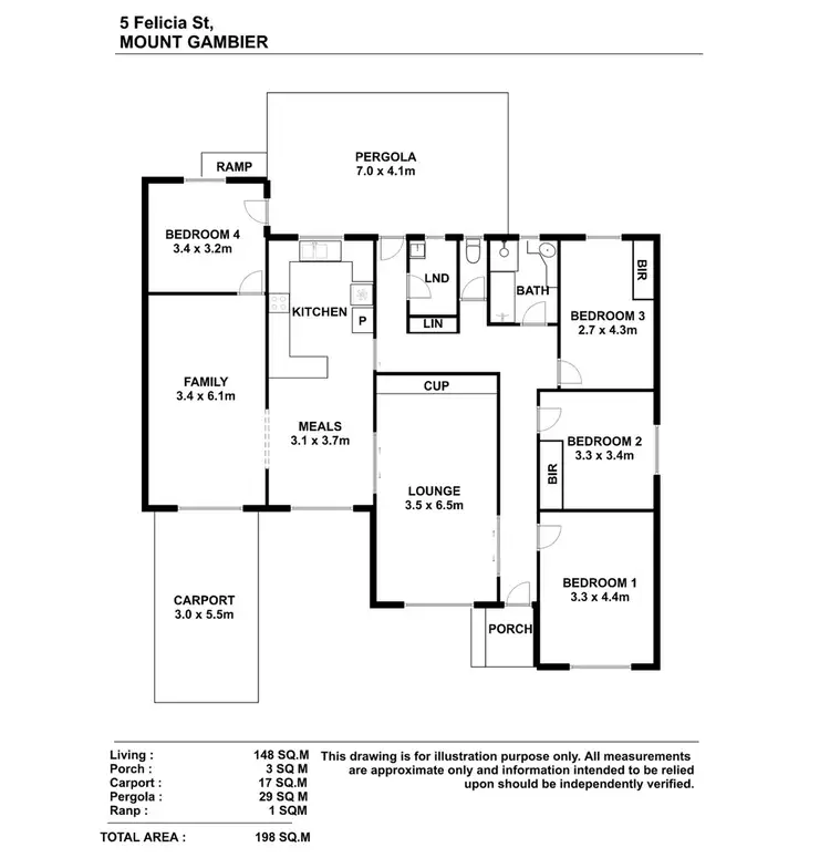 Floorplan of Homely house listing, 2 Felicia Street, Mount Gambier SA 5290