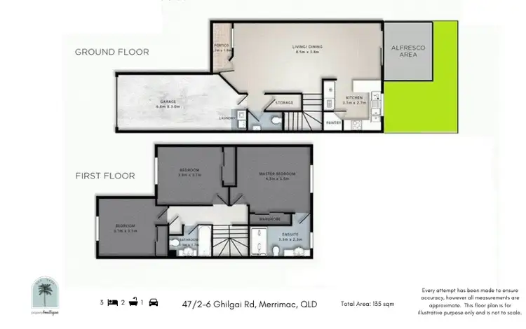 Floorplan of Homely townhouse listing, 47/2-6 Ghilgai Road, Merrimac QLD 4226