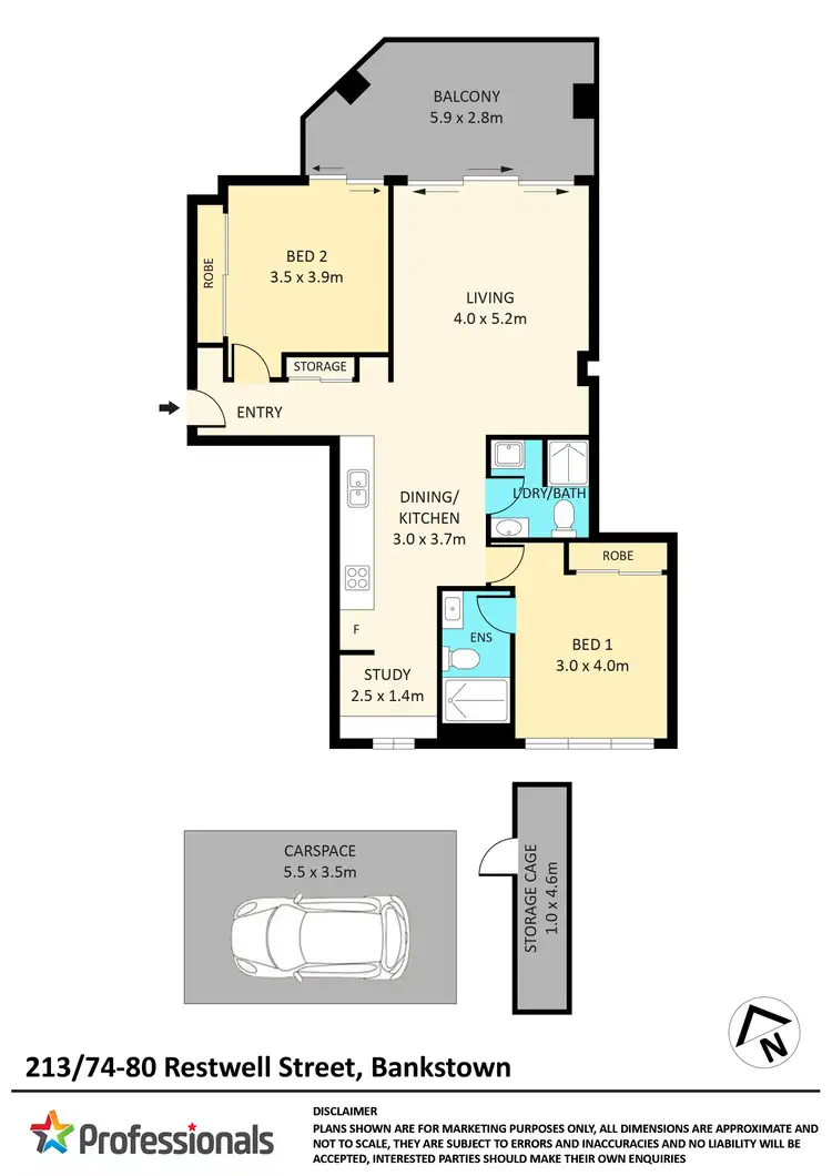 Floorplan of Homely apartment listing, 213/74 Restwell Street, Bankstown NSW 2200