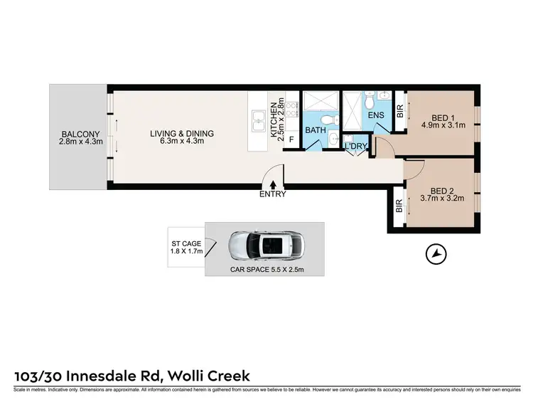 Floorplan of Homely apartment listing, 103/30 Innesdale Rd, Wolli Creek NSW 2205