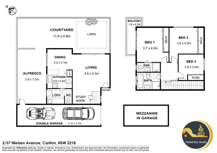 Floorplan of Homely townhouse listing, 2/37 Nielsen Avenue, Carlton NSW 2218