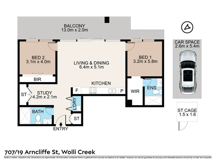 Floorplan of Homely apartment listing, 707/19 Arnclife St, Wolli Creek NSW 2205