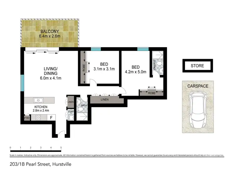 Floorplan of Homely apartment listing, 203/1B Pearl St, Hurstville NSW 2220
