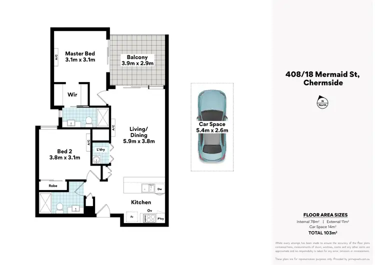 Floorplan of Homely apartment listing, 408/18 Mermaid Street, Chermside QLD 4032