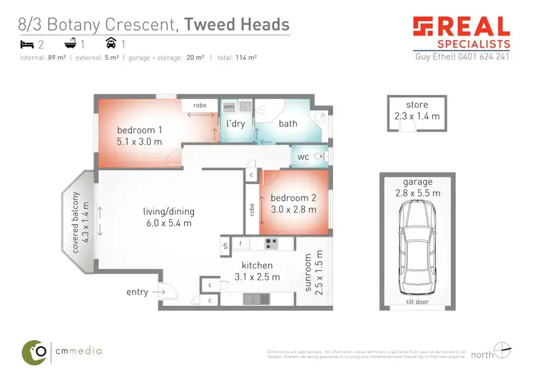 Floorplan of Homely unit listing, 8/3 Botany Crescent, Tweed Heads NSW 2485