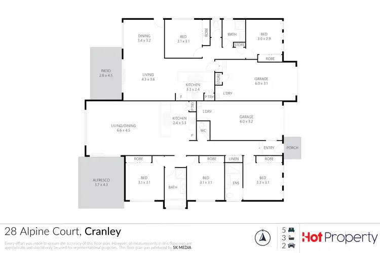 Floorplan of Homely semi-detached listing, 28 Alpine Court, Cranley QLD 4350
