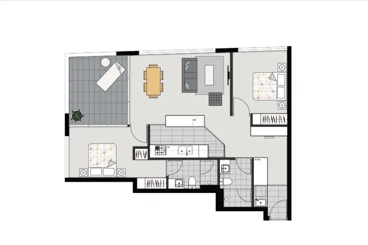 Floorplan of Homely apartment listing, 10801/25 Bouquet Street, South Brisbane QLD 4101