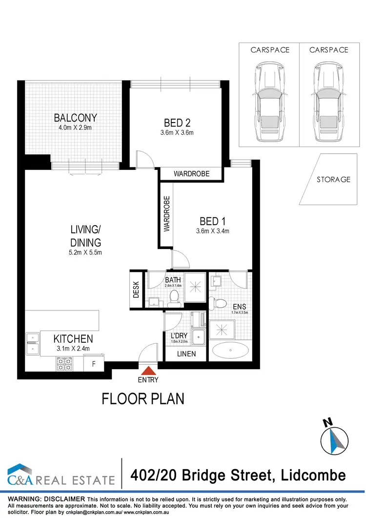 Floorplan of Homely apartment listing, 402/20 Bridge Street, Lidcombe NSW 2141