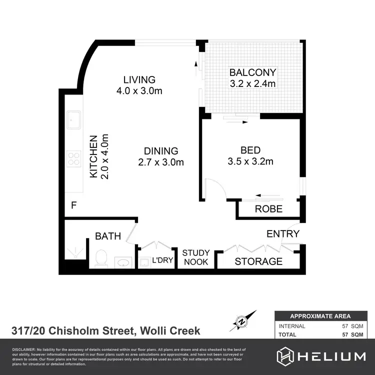 Floorplan of Homely apartment listing, 317/20 Chisholm Street, Wolli Creek NSW 2205