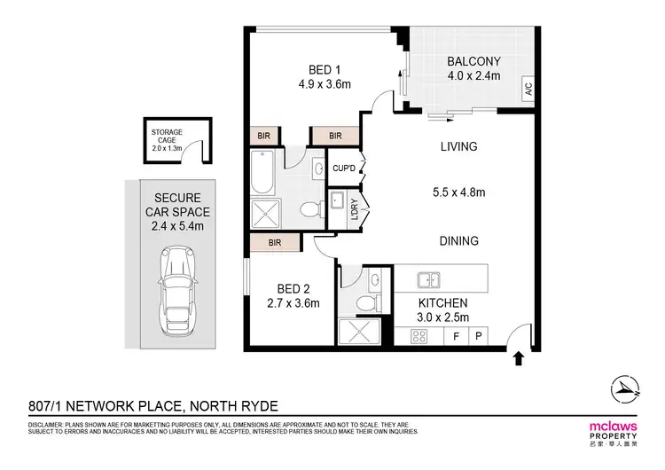 Floorplan of Homely apartment listing, a807/1 Network Place, North Ryde NSW 2113