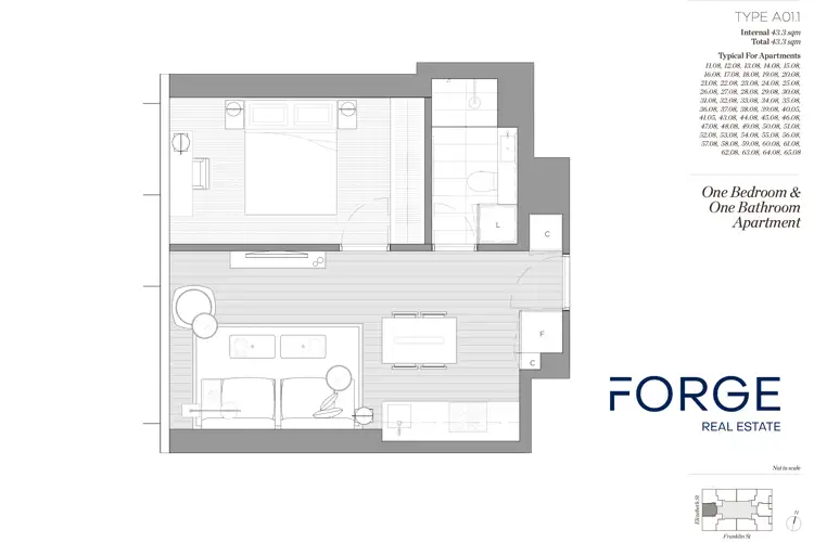 Floorplan of Homely apartment listing, 5508/462 Elizabeth Street, Melbourne VIC 3000
