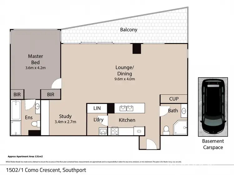 Floorplan of Homely unit listing, 1502/1 Como Crescent, Southport QLD 4215
