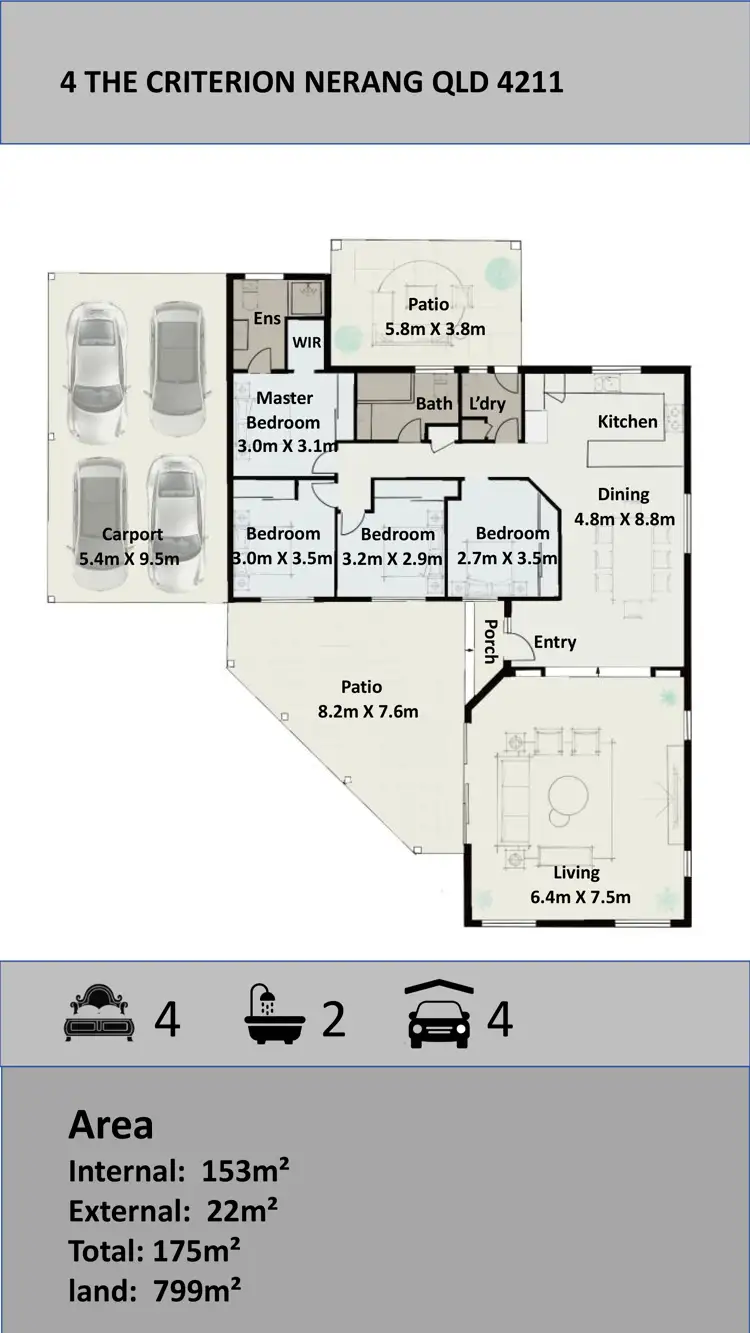 Floorplan of Homely house listing, 4 The Criterion, Nerang QLD 4211