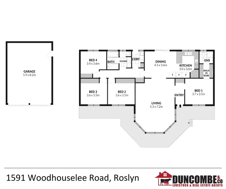 Floorplan of Homely rural property listing, 1591 Woodhouselee Road, Roslyn via, Crookwell NSW 2583