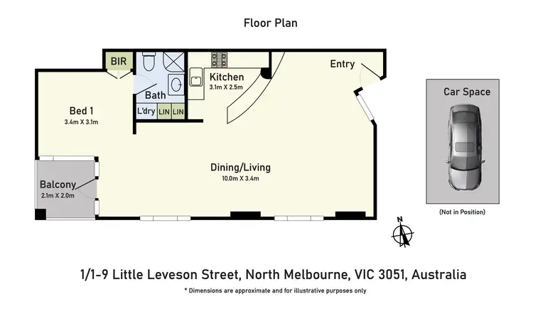 Floorplan of Homely apartment listing, 1/1-9 Little Leveson Street, North Melbourne VIC 3051