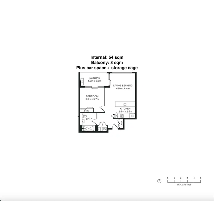 Floorplan of Homely apartment listing, 1Bed/53 Nancarrow Ave, Meadowbank NSW 2114