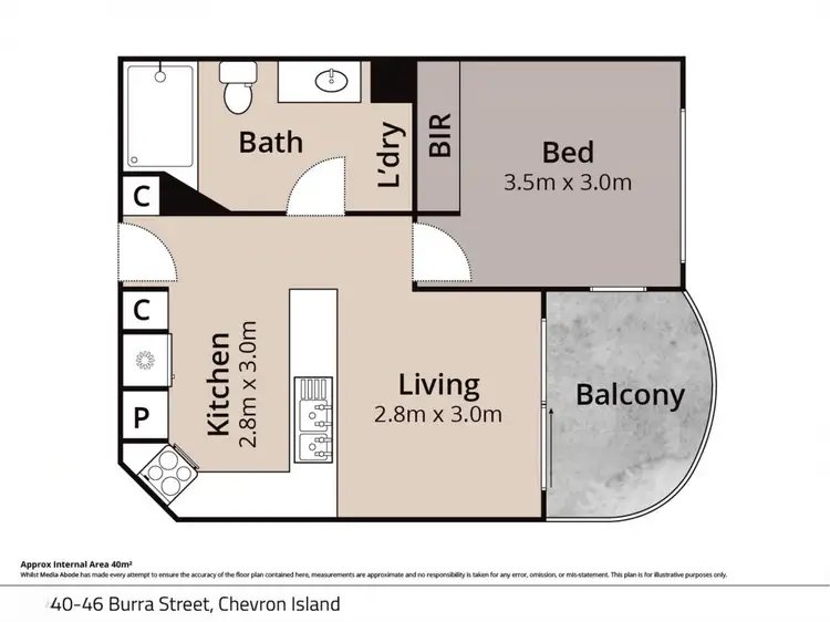 Floorplan of Homely unit listing, 31/40-46 Burra Street, Surfers Paradise QLD 4217
