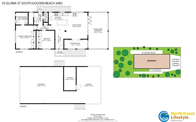 Floorplan of Homely house listing, 10 Gloria Street, South Golden Beach NSW 2483