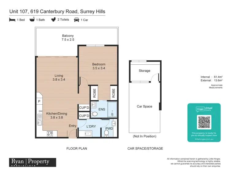 Floorplan of Homely apartment listing, 107/619 Canterbury Road, Surrey Hills VIC 3127