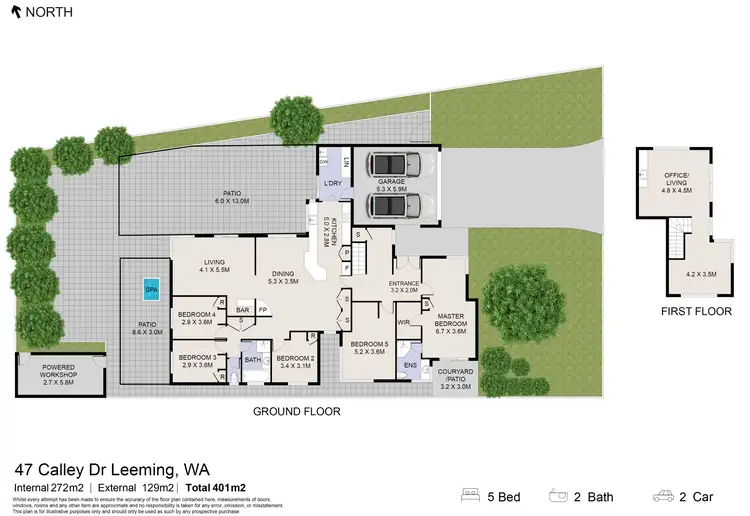 Floorplan of Homely house listing, 47 Calley Drive, Leeming WA 6149