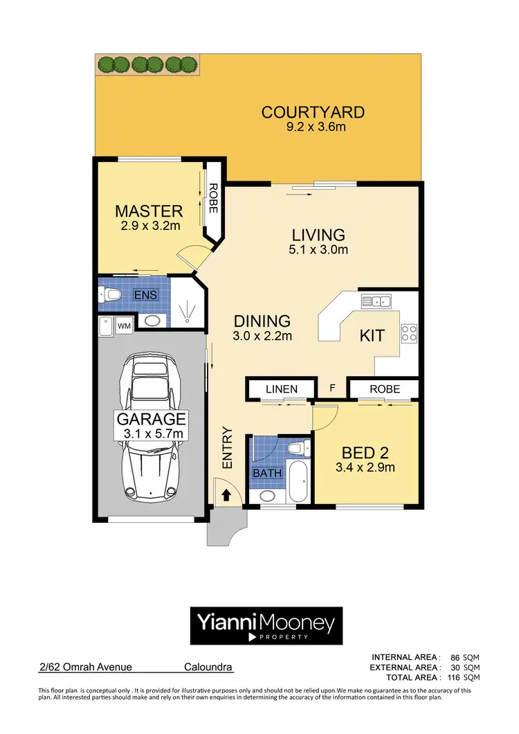 Floorplan of Homely villa listing, 2/62 Omrah Avenue, Caloundra QLD 4551