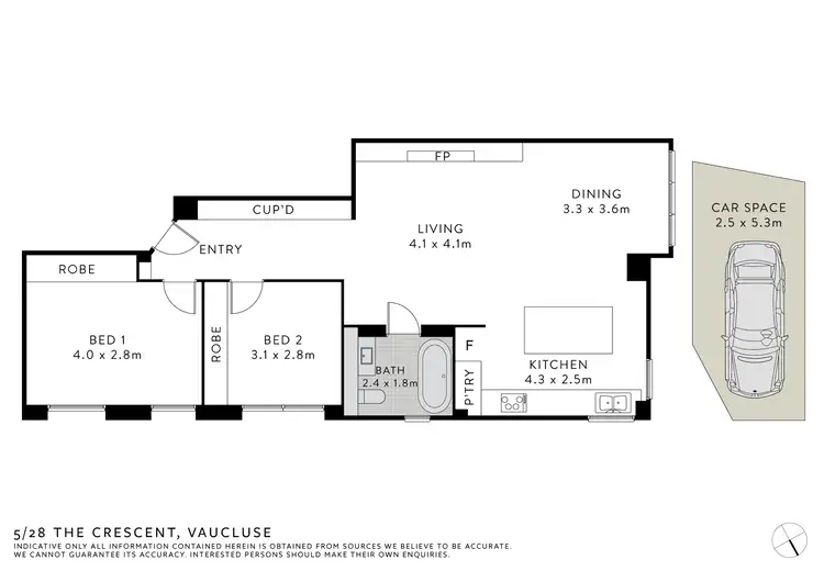 Floorplan of Homely apartment listing, 5/28 The Crescent, Vaucluse NSW 2030