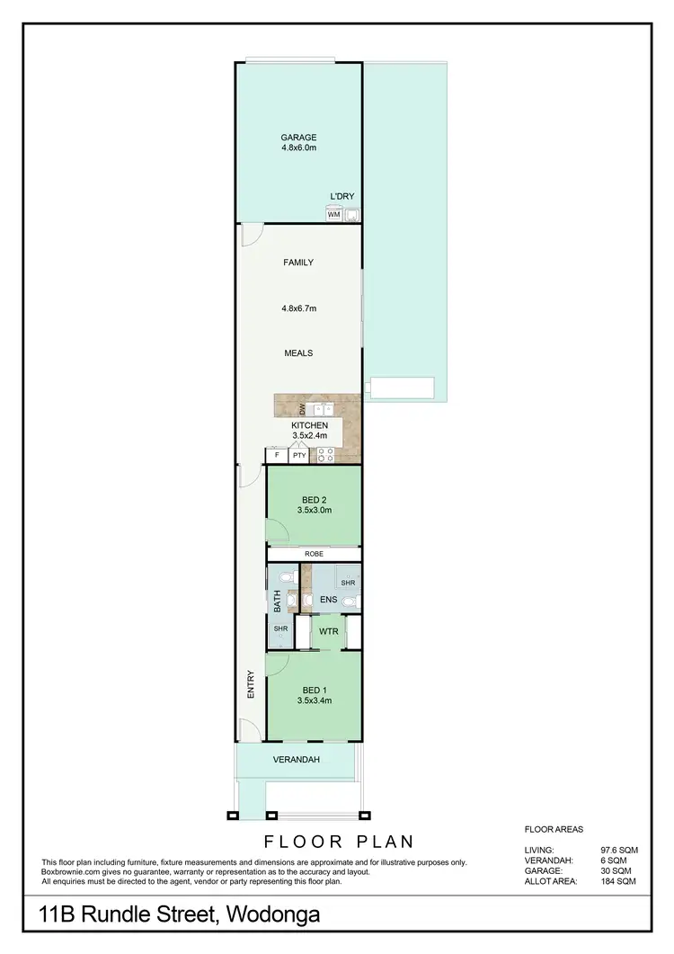 Floorplan of Homely townhouse listing, 11B RUNDLE STREET, Wodonga VIC 3690