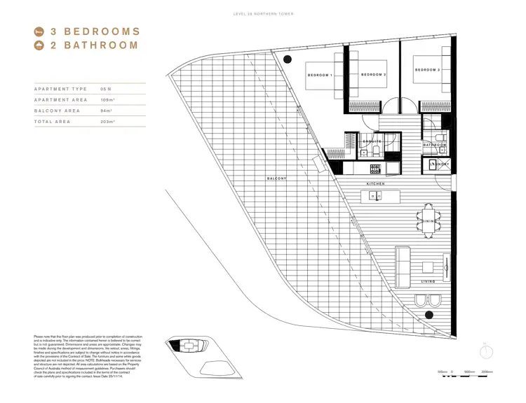 Floorplan of Homely apartment listing, 2805N/889 Collins Street, Docklands VIC 3008