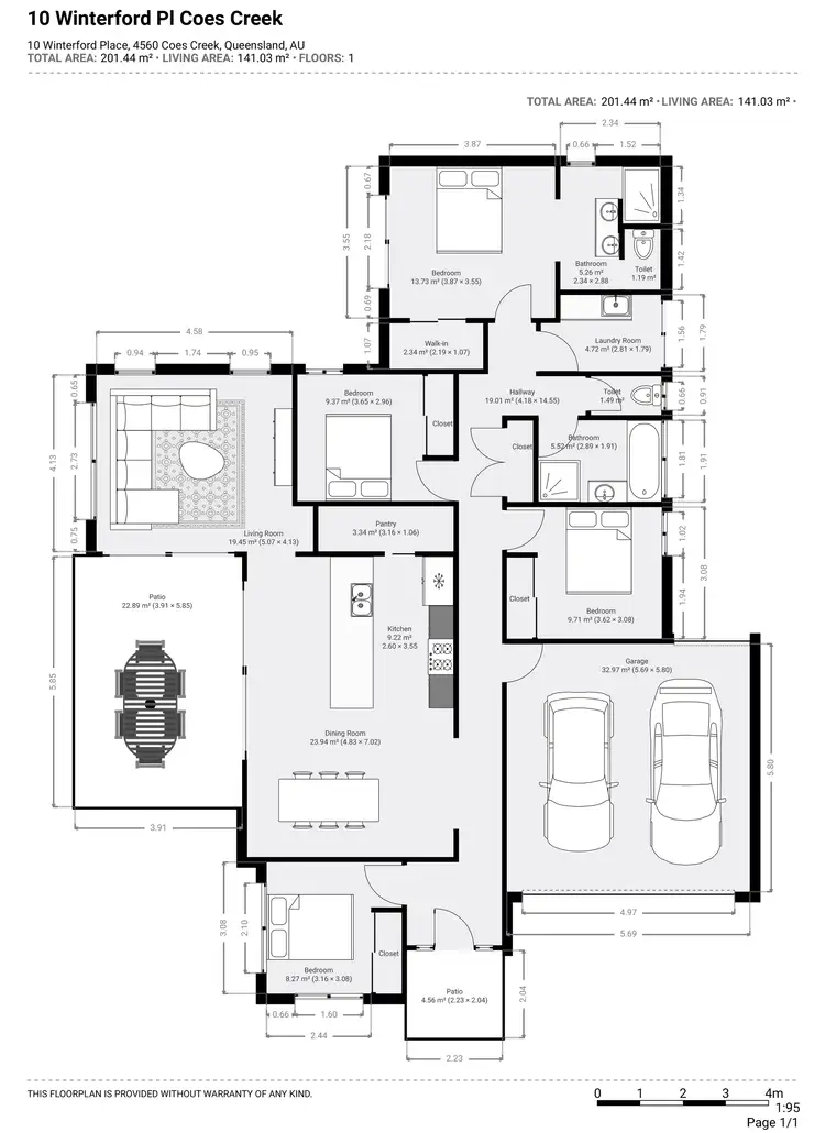 Floorplan of Homely house listing, 10 WINTERFORD PLACE, Coes Creek QLD 4560