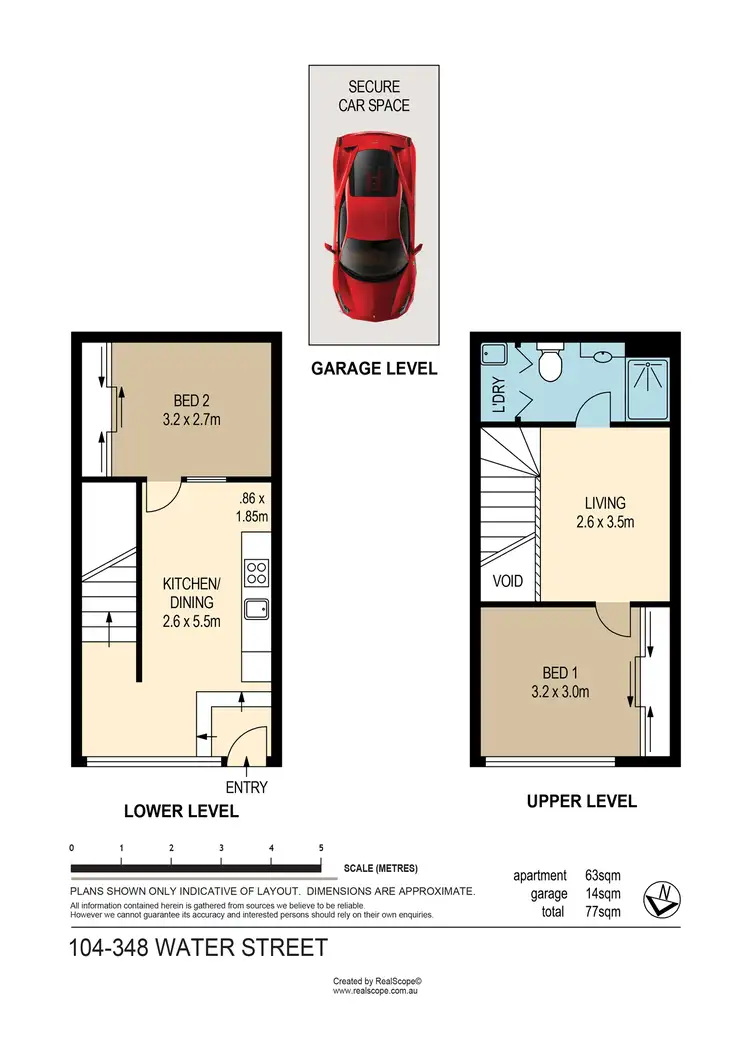 Floorplan of Homely unit listing, 104/348 Water Street, Fortitude Valley QLD 4006