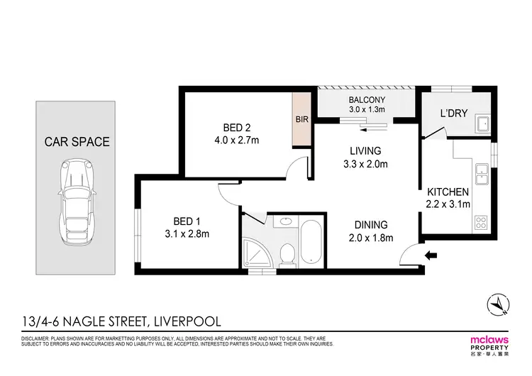 Floorplan of Homely unit listing, 13/4-6 Nagle Street, Liverpool NSW 2170