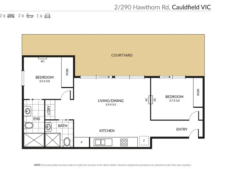 Floorplan of Homely apartment listing, 2/290 Hawthorn Road, Caulfield North VIC 3161