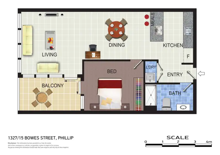 Floorplan of Homely apartment listing, 1327/15 Bowes Street, Phillip ACT 2606