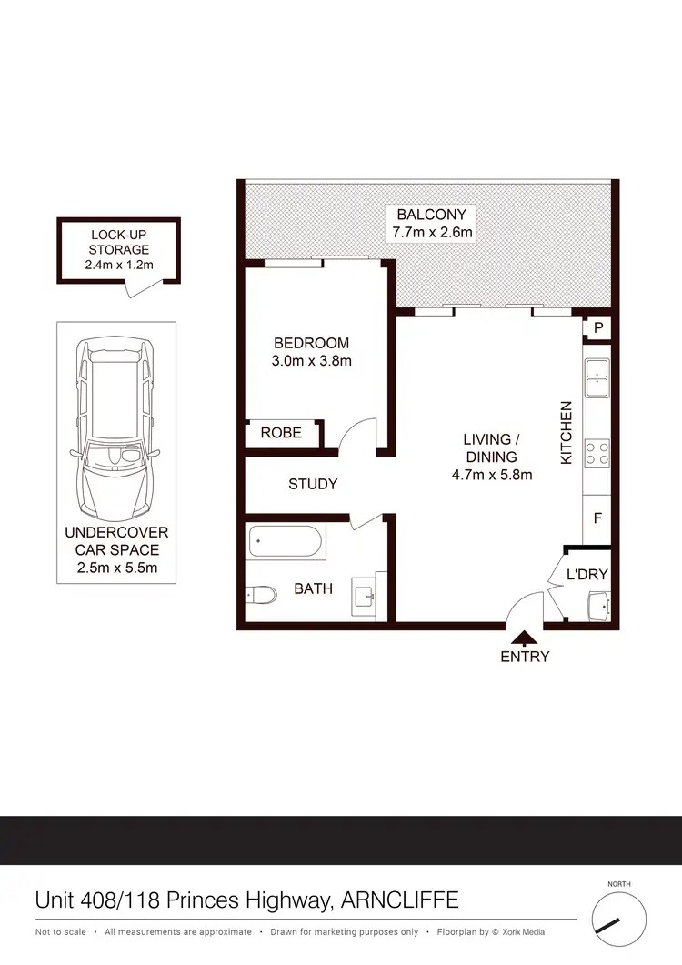 Floorplan of Homely apartment listing, 408/118 Princes Hwy, Arncliffe NSW 2205