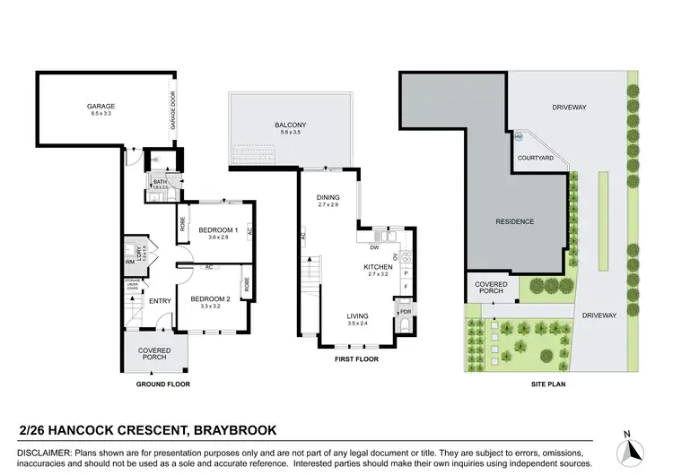 Floorplan of Homely townhouse listing, 2/26 Hancock Crescent, Braybrook VIC 3019