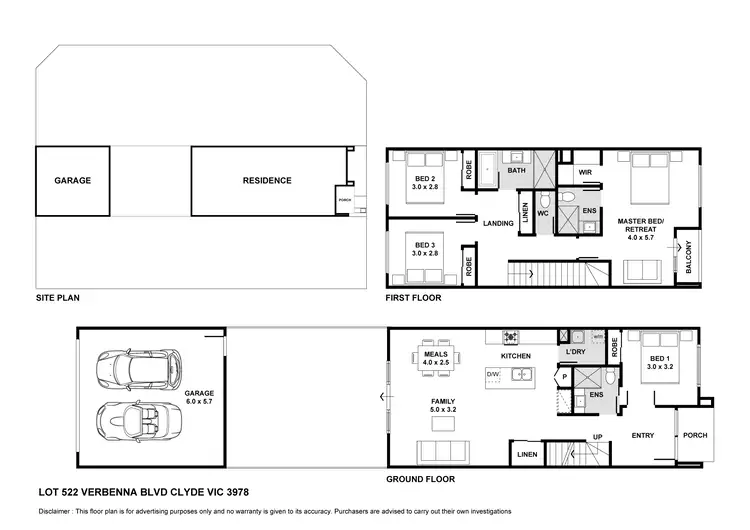 Floorplan of Homely house listing, 3 Olivia Lane, Clyde VIC 3978