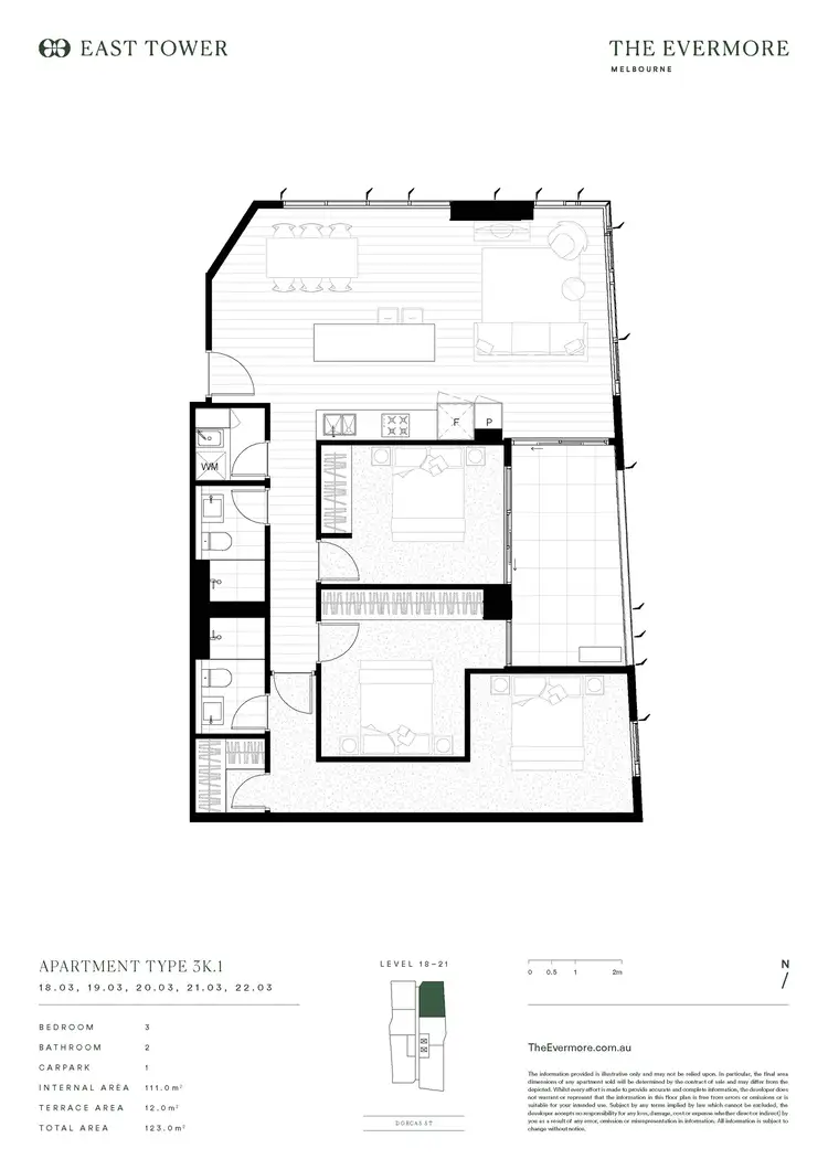 Floorplan of Homely apartment listing, 2203B/58 Dorcas Street, Southbank VIC 3006