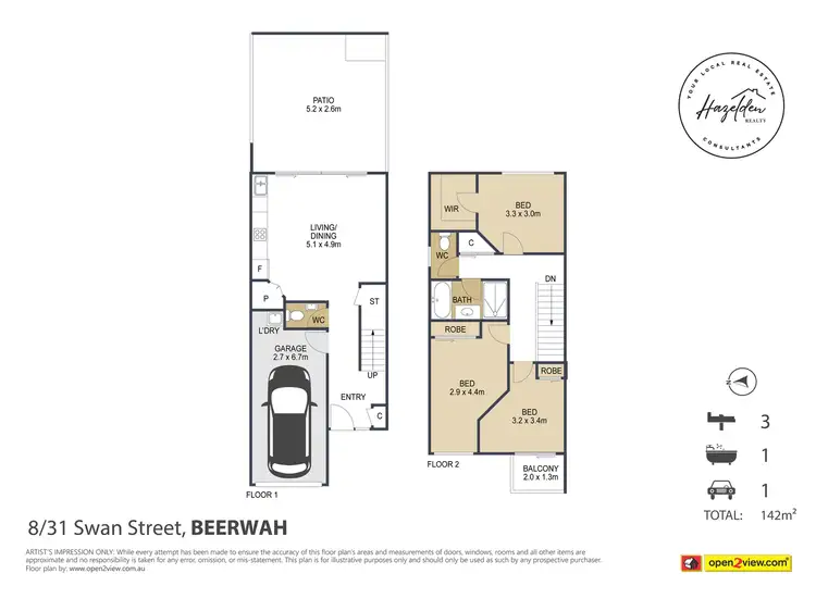 Floorplan of Homely townhouse listing, 8/31 Swan Street, Beerwah QLD 4519
