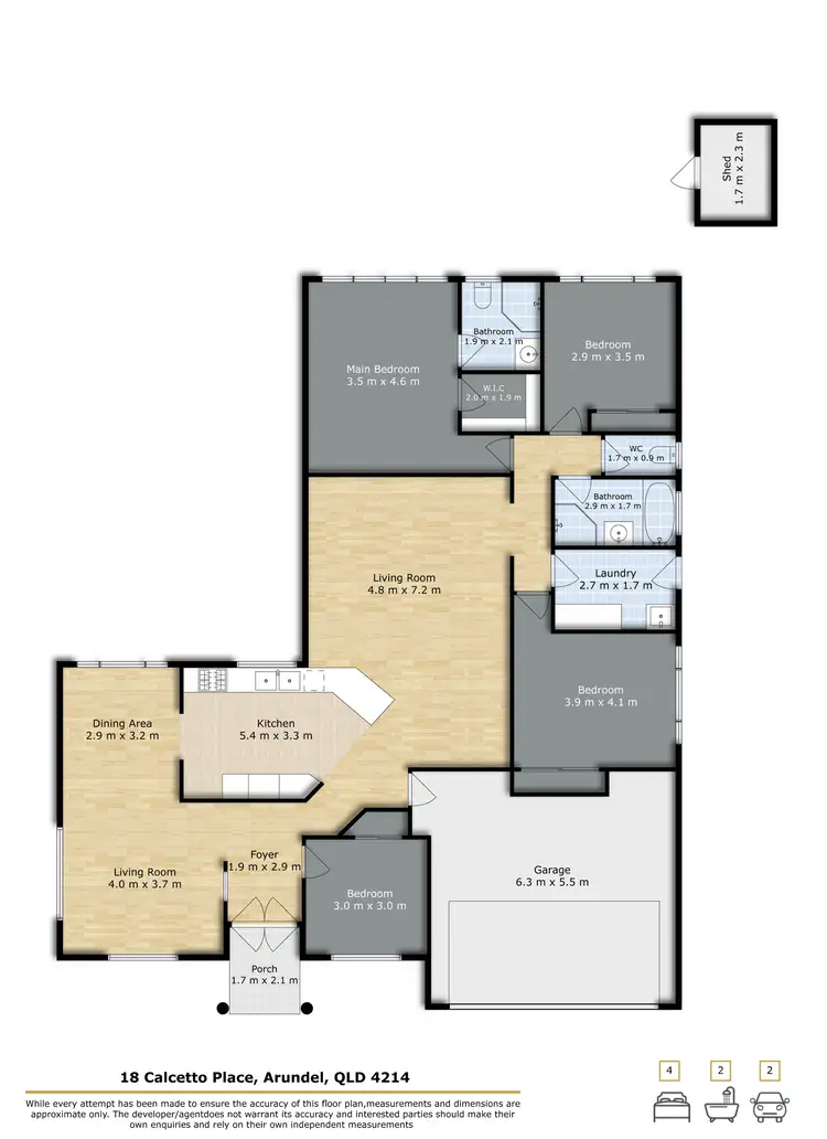 Floorplan of Homely house listing, 18 Calcetto Place, Arundel QLD 4214