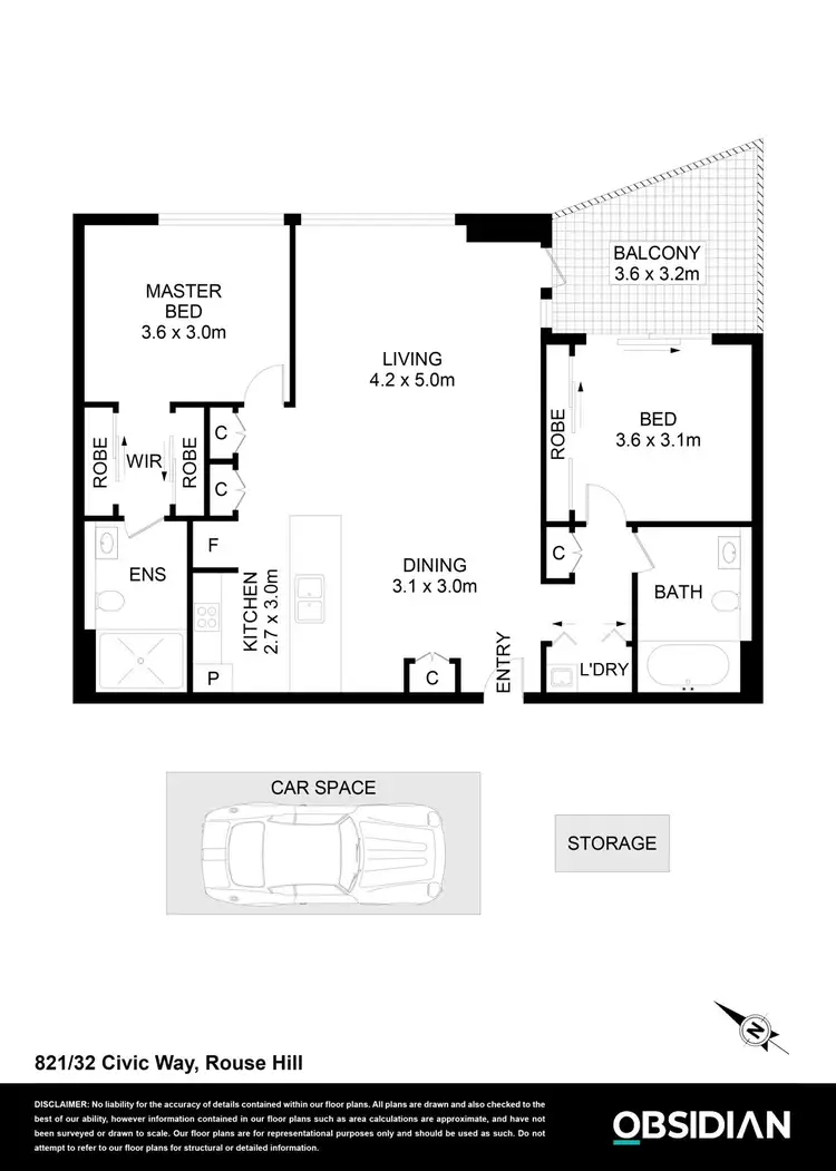 Floorplan of Homely apartment listing, 821/32 Civic Way, Rouse Hill NSW 2155