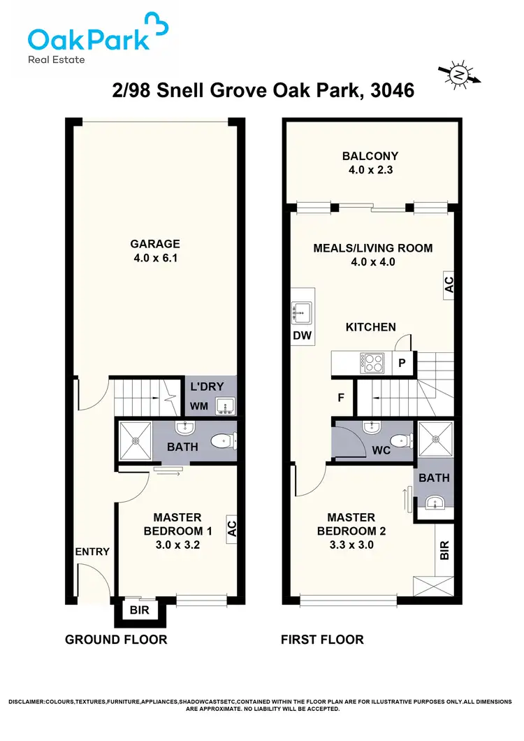 Floorplan of Homely townhouse listing, 2/98 Snell Grove, Oak Park VIC 3046